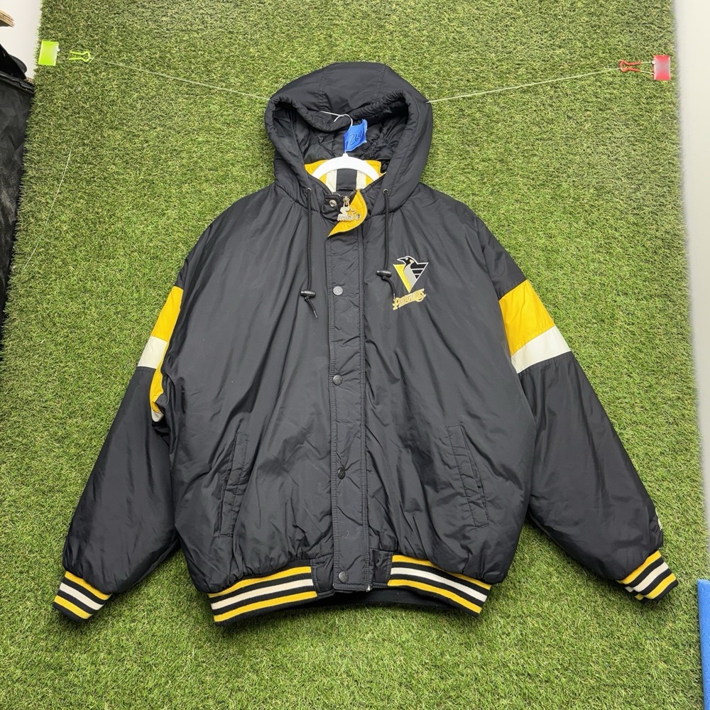 Vintage Pittsburgh Penguins Starter Jacket Mens Large Robo Penguin Zip Puffer